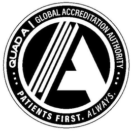 Mark drawing for A ...QUAD A GLOBAL ACCREDITATION AUTHORITY... PATIENTS FIRST. ALWAYS.