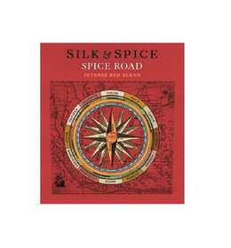 Mark drawing for SILK & SPICE SPICE ROAD INTENSE RED BLEND COCOA MACE CAROB NUTMEG GINGER PEPPER ANISE CINNAMON CARDAMON CLOVE VANILLA ALLSPICE NORTH SOUTH NORTH NORTH EAST NORTH EAST EAST NORTH EAST EAST EAST SOUTH EAST SOUTH EAST SOUTH SOUTH EAST SOUTH SOUTH WEST SOUTH WEST WEST SOUTHWEST WEST WEST NORTH WEST NORTH WEST NORTH NORTH WEST
