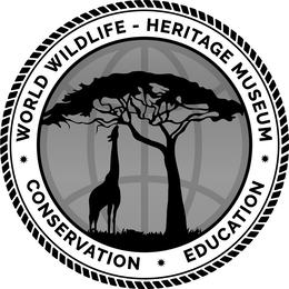 Mark drawing for · WORLD WILDLIFE · HERITAGE MUSEUM · CONSERVATION · EDUCATION