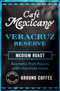 Mark drawing for CAFE MEXICANO VERACRUZ RESERVE MEDIUM ROAST AROMATIC FRUIT FLAVORS WITH CHOCOLATE NOTES GROUND COFFEE SINGLE ORIGIN