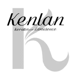 Mark drawing for KENLAN KERATIN WITH A CONSCIENCE K