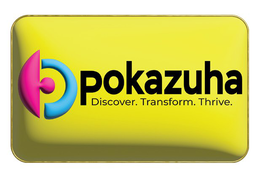Mark drawing for P POKAZUHA DISCOVER. TRANSFORM. THRIVE.