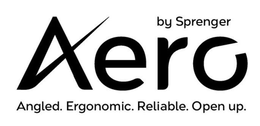 Mark drawing for AERO BY SPRENGER ANGLED. ERGONOMIC. RELIABLE. OPEN UP.