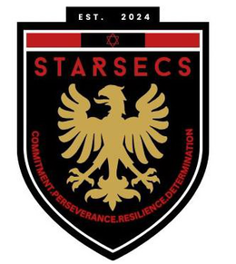 Mark drawing for STARSECS EST. 2024 COMMITMENT. PERSEVERANCE. RESILIENCE. DETERMINATION