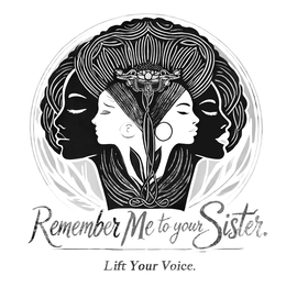 Mark drawing for REMEMBER ME TO YOUR SISTER. LIFT YOUR VOICE.