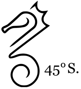 Mark drawing for 45° S.