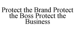 Mark drawing for PROTECT THE BRAND PROTECT THE BOSS PROTECT THE BUSINESS