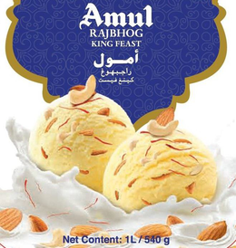 Mark drawing for AMUL RAJBHOG KING FEAST NET CONTENT: 1L/540 G