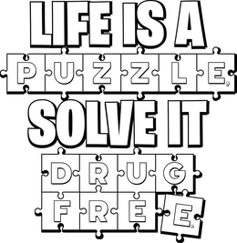 Mark drawing for LIFE IS A PUZZLE, SOLVE IT DRUG FREE.