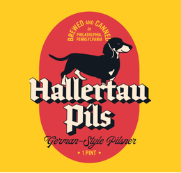 Mark drawing for BREWED AND CANNED IN PHILADELPHIA PENNSYLVANIA HALLERTAU PILS GERMAN-STYLE PILSNER ∙ 1 PINT ∙