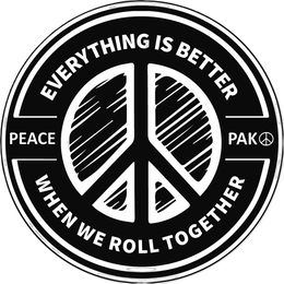 Mark drawing for PEACE PAK EVERYTHING IS BETTER WHEN WE ROLL TOGETHER