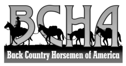 Mark drawing for BCHA BACK COUNTRY HORSEMEN OF AMERICA