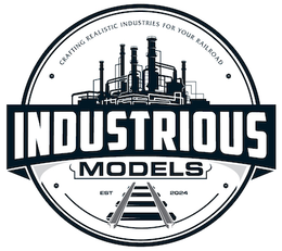 Mark drawing for INDUSTRIOUS MODELS EST 2024 CRAFTING REALISTIC INDUSTRIES FOR YOUR RAILROAD