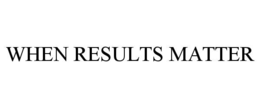 Mark drawing for WHEN RESULTS MATTER