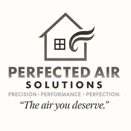 Mark drawing for PERFECTED AIR SOLUTIONS PRECISION PERFORMANCE PERFECTION. "THE AIR YOU DESERVE."