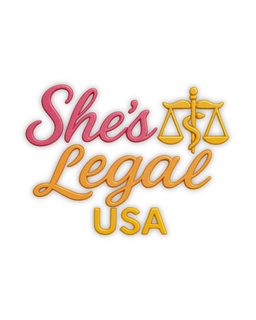 Mark drawing for SHE'S LEGAL USA