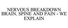 Mark drawing for NERVOUS BREAKDOWN      BRAIN, SPINE AND PAIN - WE EXPLAIN