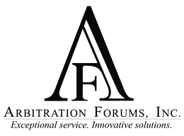 Mark drawing for AF ARBITRATION FORUMS, INC. EXCEPTIONAL SERVICE. INNOVATIVE SOLUTIONS.