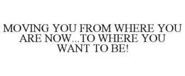 Mark drawing for MOVING YOU FROM WHERE YOU ARE NOW...TO WHERE YOU WANT TO BE!