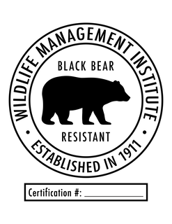 Mark drawing for WILDLIFE MANAGEMENT INSTITUTE ∙ ESTABLISHED IN 1911 ∙ BLACK BEAR RESISTANT CERTIFICATION #: