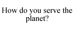 Mark drawing for HOW DO YOU SERVE THE PLANET?