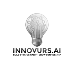 Mark drawing for INNOVURS.AI BUILD STRATEGICALLY · GROW CONFIDENTLY