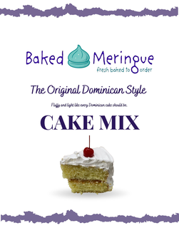 Mark drawing for BAKED MERINGUE FRESH BAKED TO ORDER THE ORIGINAL DOMINICAN STYLE CAKE MIX FLUFFY AND LIGHT LIKE EVERY DOMINICAN CAKE SHOULD BE