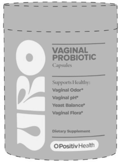Mark drawing for URO VAGINAL PROBIOTIC CAPSULES SUPPORTS HEALTHY: VAGINAL ODOR* VAGINAL PH* YEAST BALANCE* VAGINAL FLORA* DIETARY SUPPLEMENT O POSITIV HEALTH