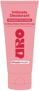 Mark drawing for INTIMATE DEODORANT WHOLE BODY ODOR CONTROL FOR BOOTY, BOOBS, & BETWEEN THE LEGS ALUMINUM FREE DYE FREE FRAGRANCE FREE URO O POSITIV HEALTH