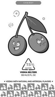 Mark drawing for CHERRY 7.5% ALC/VOL VODKA SELTZER 355 ML/12 FL. OZ. VODKA WITH NATURAL AND ARTIFICIAL FLAVORS