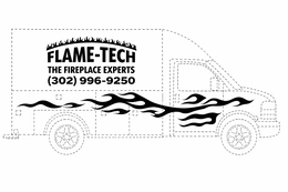 Mark drawing for FLAME-TECH THE FIREPLACE EXPERTS (302) 996-9250