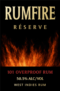 Mark drawing for RUMFIRE RÉSERVE 101 OVERPROOF RUM 50.5% ALC/VOL WEST INDIES RUM