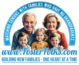 Mark drawing for MATCHING SENIORS WITH FAMILIES WHO HAVE NO GRANDPARENTS WWW.FOSTERFOLKS.COM BUILDING NEW FAMILIES - ONE HEART AT A TIME