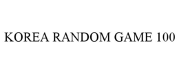 Mark drawing for KOREA RANDOM GAME 100