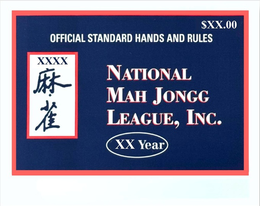 Mark drawing for $XX.00 OFFICIAL STANDARD HANDS AND RULES XXXX NATIONAL MAHJONGG LEAGUE, INC. XX YEAR
