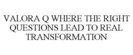 Mark drawing for VALORA Q WHERE THE RIGHT QUESTIONS LEAD TO REAL TRANSFORMATION
