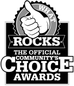 Mark drawing for WHAT • ROCKS • THE OFFICIAL COMMUNITY'S CHOICE AWARDS