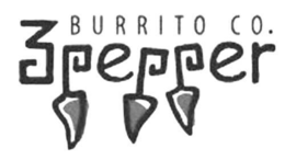 Mark drawing for 3 PEPPER BURRITO CO.