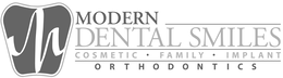 Mark drawing for M MODERN DENTAL SMILES COSMETIC · FAMILY · IMPLANT ORTHODONTICS