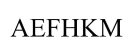 Mark drawing for AEFHKM