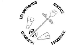 Mark drawing for TEMPERANCE JUSTICE PRUDENCE COURAGE