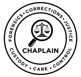 Mark drawing for CHAPLAIN FORENSICS • CORRECTIONS • JUSTICE CUSTODY • CARE • CONTROL