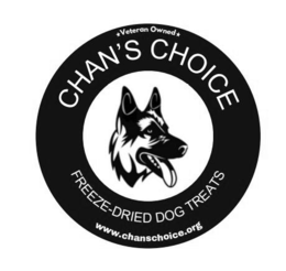 Mark drawing for CHAN'S CHOICE VETERAN OWNED FREEZE-DRIED DOG TREATS  WWW.CHANSCHOICE.ORG